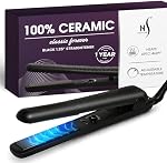 Herstyler Forever Straightening Flat Iron | Travel Friendly Dual Voltage Flat Iron 1.25 inch | Ceramic Hair Straightener For Silken Hair | Negative Ion Technology To Fight Frizz | Beautiful In Black