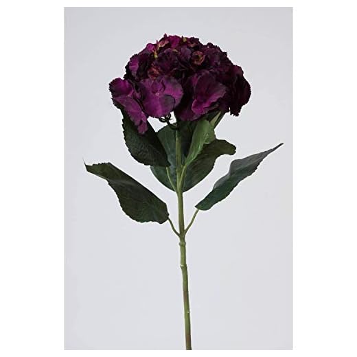 artplants.de Hortensia Artificial, Morado, 70cm, Ø 23cm - Planta sintética - Flor Decorativa