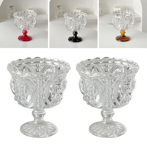 Copas de postre de cristal estables que no se vuelcan al servir 2