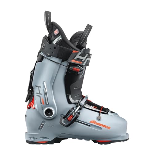 Nordica HF Pro 110 Men's Medium Fit Easy Entry Alpine Ski Boots (Grey/Black/Red, 25.5)