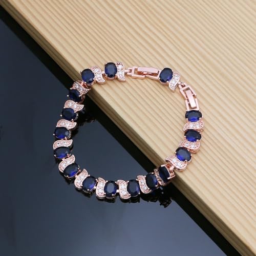 Image of LMXXVJ Fashion Tennis Bracelet Created Emerald White Gold Plated Charm Bracelet Gifts Jewelry for Women