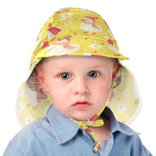 Unisex Baby Sunhat Boys Hats Girl Sun Protection Neck Flap Beach Essentials Cute Duck Cartoon Illustration2