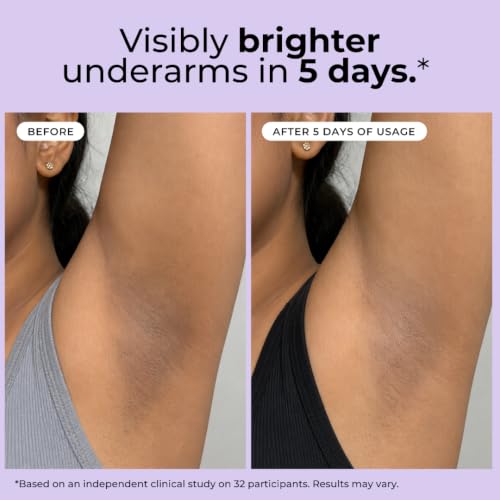 Image of Hula Hoop Brightening Underarm Roll On | Exfoliates & Fades Dark Underarms| 48Hr Odour Control with 5% AHA, Vitamin C | 0% Alcohol & Aluminium Free, Citrus Fragrance | For Men & Women, 40ml