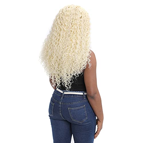 Perruque couvre-chef en dentelle longs cheveux bouclés blanc cassé - 5