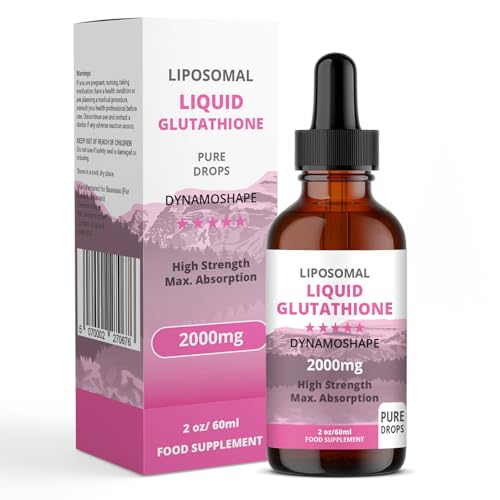 Liposomal Glutathione 2000 mg with Vitamin C Oral Glutathione Liquid Antioxidant Supplement for Detox Superior Absorption Higher Dosage (Pack of 1)