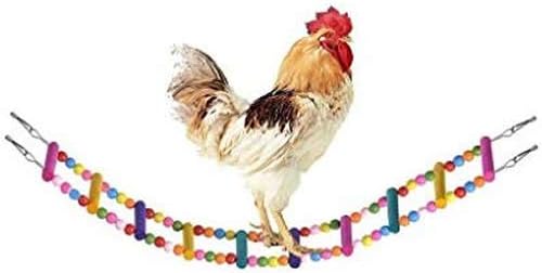 Mrli Pet Wooden Chicken Flexible Ladder,Parrot Chicken Swing Toy 31.5 inch