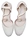 U-lite Womens Espadrille Wedge Sandals Closed Toe Platform Lace Up Ankle Strap Slingback Summer Dress Shoes White Canvas-3
