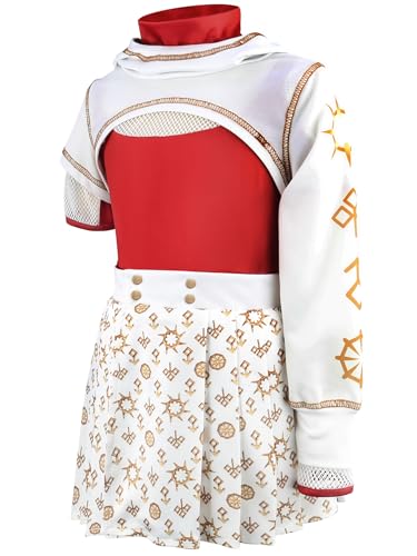 Xefenki Girls Nova Zombies 4 Costume Cheerleader Halloween Cosplay Includes Hooded Sweatshirt T-shirt and One-piece Skirt3