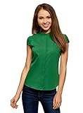 Estilo de ropa: Casual oodji Ultra Mujer Camisa de Manga Corta de Algodón, Verde, ES 34 / XXS