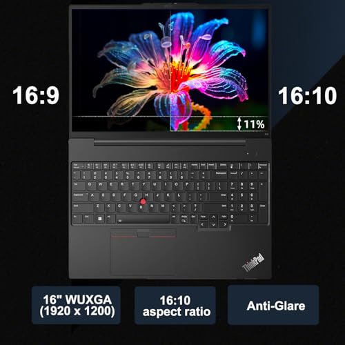Image of Lenovo ThinkPad E16 Gen 2 Business Laptop (16 inch FHD+ Anti-Glare, Intel Core Ultra 7 155U (> i7-1355U), 32GB DDR5 RAM, 1TB SSD), Fingerprint, Backlit KB, Webcam, Ethernet, Win 11 Pro, AI PC, Black
