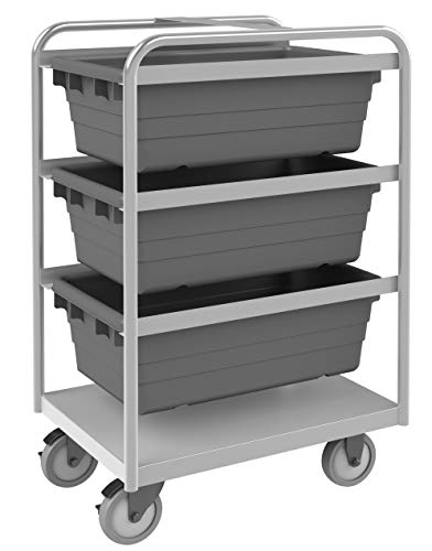 Durham STBR-183042-3-5PU Stainless Steel Tub Rack Cart, 3 bins