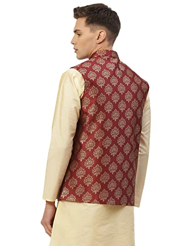 Image of Jompers Men's Woven Design Nehru Jacket.