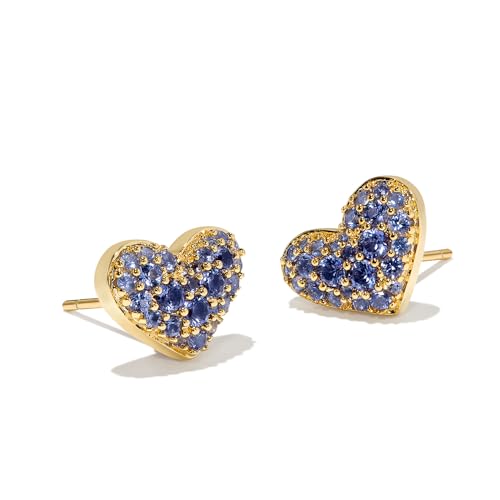 Kendra Scott Ari Pave Crystal Heart Stud Earrings, Fashion Jewelry for Women