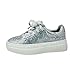 Shoe Fash Girl's Rhinestone Flat Bling Fashion Tennis Sneakers Sidny Sneaker Silver, 10 Toddler