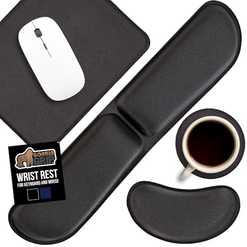 Gorilla Grip Memory Foam Keyboard and Mouse Wrist Rest Set #TOP30
