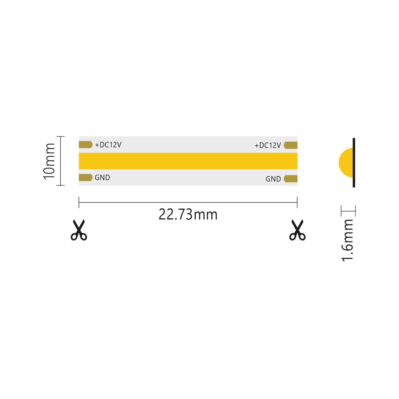 ALCAPOWER Taśma LED 5 m COB IP20 jednokolorowa 15 W/MT 12 V - 3000 K
