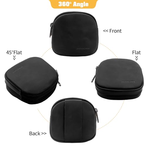 Image of Jack&Chris Coin Purse for Men, Genuine Leather Mini Coin Wallet Zipper Pocket with Back Belt Loop, Coin Bag for Men