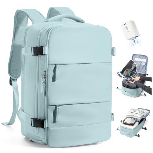 SZLX Mochila al Vacio con Bomba Equipaje de Mano 40x30x20 Ryanair Vueling Wizzair Easyjet Mochila Viaje Cabina Avion 40x20x25 Ryanair Mujer Mochila de transporte Impermeable para Computadora Portátil