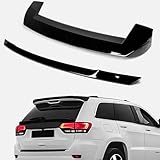 Fit for 2013-2021 Jeep Grand Cherokee Rear Spoiler Combination - Roof Window Spoiler + Tailgate Center Wing OEM Style ABS Gloss Black 2-Piece Set