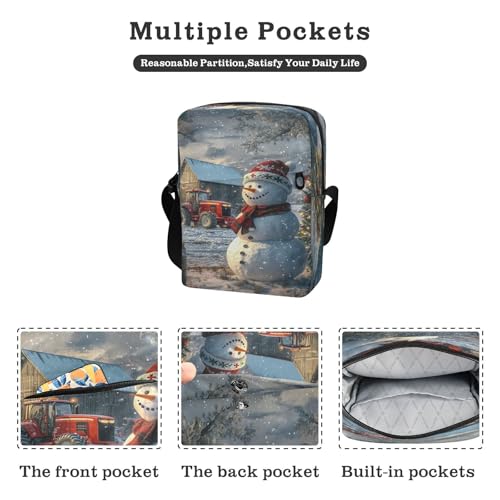 Crossbody Bag Christmas Snowman Winter Messenger Bag for Women Men Purse Shoulder Bag Satchel Bag with Adjustable Strap 202b68382