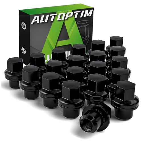 Image of AUTOPTIM M14x1.5 Wheel Lug Nuts - Replacement for Land Rover LR3 LR4 Range Rover Sport Discovery - Closed End OEM Factory 13 /16 inch Hex 1.81 inch Length 20PCS Black Lug Nut