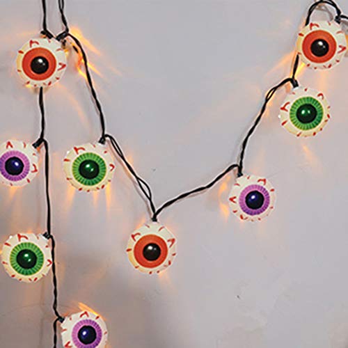 GOOTHY Halloween Eyeball String Lights 8.5Ft Halloween Decorative String Lights with 10 Incandescent Multicolor Eyeball Lights for Party Christmas Carnival Celebration Indoor/Outdoor Decor
