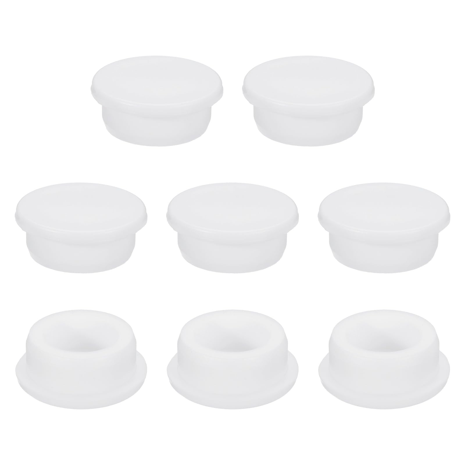 sourcing map 8Pcs Silicone Hole Plug 34.8mm, White High Temp T Type Rubber Stoppers for 33-34.5mm Hole, Waterproof Button Hole End Covers for Powder Coating, Sealing Plugs, Pipe Holes