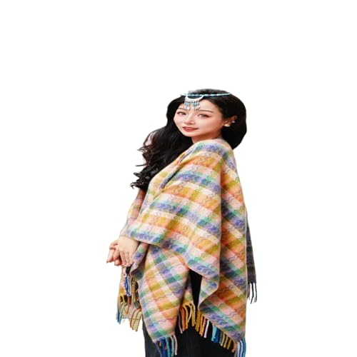 Poncho chal de primavera elegante con capa decorativa premium para mujer modelo A J 6