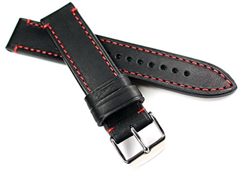Bracelet de montre en cuir 20 mm RIOS1931 noir pour sublimer votre garde-temps au quotidien