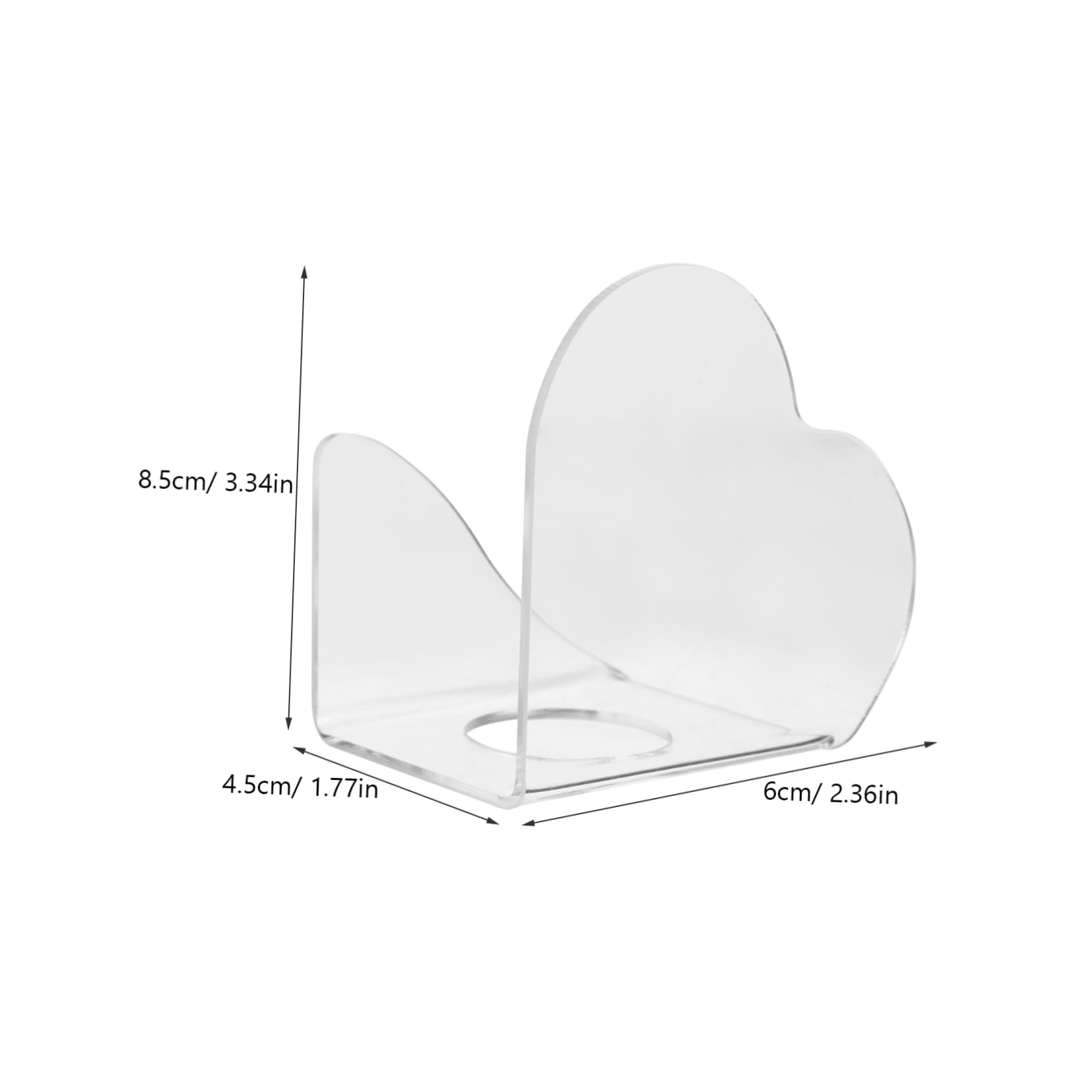 PLAFOPE Heart Shaped Nail Art Palette Acrylic Mixing Tray for Gel Polish Makeup Portable Nail Art Supply for Salon Home