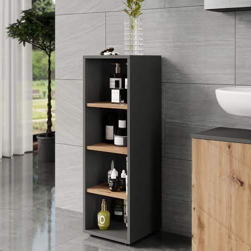 Vicco Mobiletto Midi Antracite/Artisan 30 X 95 Cm 4 Vani Portaoggetti - 2