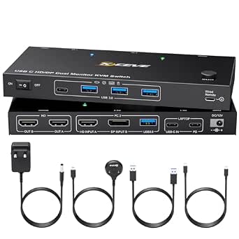 kvm switch 2 pc 2 monitor usb c