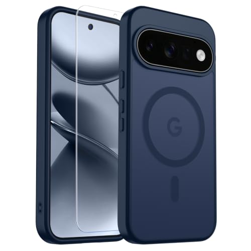 Image of SUPFINE Magnetic for Google Pixel 11 Pro XL Case - Sapphire Blue | With Screen Protector,Translucent Matte,Built-in Magnets,Military Grade Drop Protection,Shockproof Phone Cover