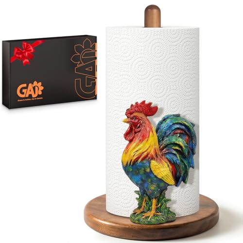 Rooster Paper Towel Holder - Modern Chicken Decor for Farmhouse