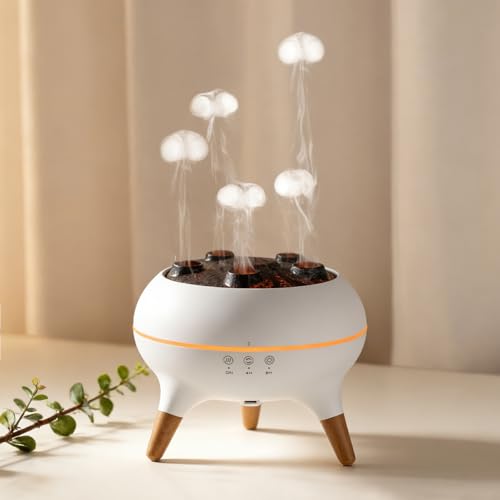 Essential Oil Diffuser for Home Bedroom Humidifiers Air Scent Aroma Aromatherapy Ultrasonic Humidifier Machine Timer Small Mini difusor de Aromas para casa Living Room Office Decor Gifts Jellyfish