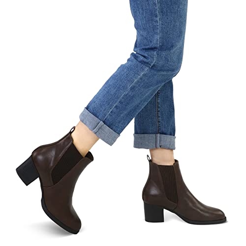 COASIS Women's Chelsea Boots Chunky Block Heel Slip On Ankle Boots with Elastic Sided Fall Booties2