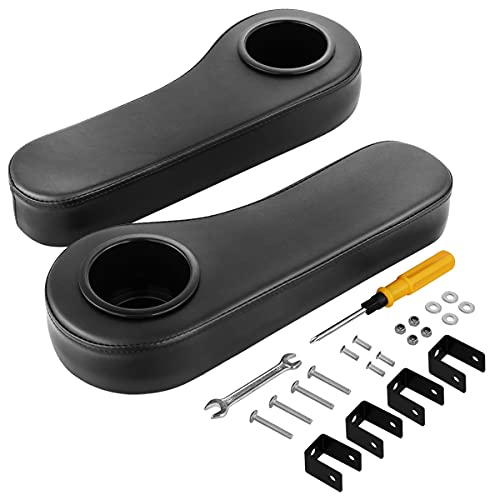 Xuanyudg0769 Golf Cart Armrest With Cup Holder For Rear Seat Kit For Club Car Ezgo Yamaha No Drilling Required Kits Include - Black #TOP25