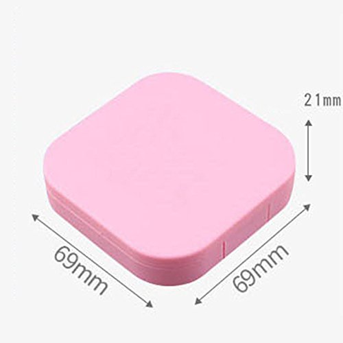 Adecco LLC Portable Contact Lens Case Travel Kit Mirror +bottle + tweezers Container Holder (pink) - Thumbnail 2