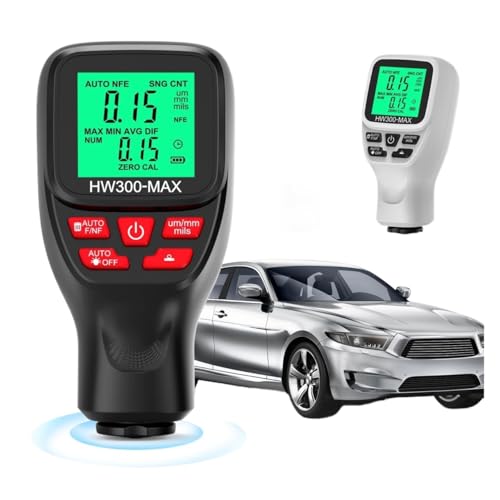 Medidor de grosor de pintura HW300-MAX para automóvil, medidor de capa 0-2000 UM, detector de pintura para metales Fe y NFe, tester portátil (Negro) miniatura 2