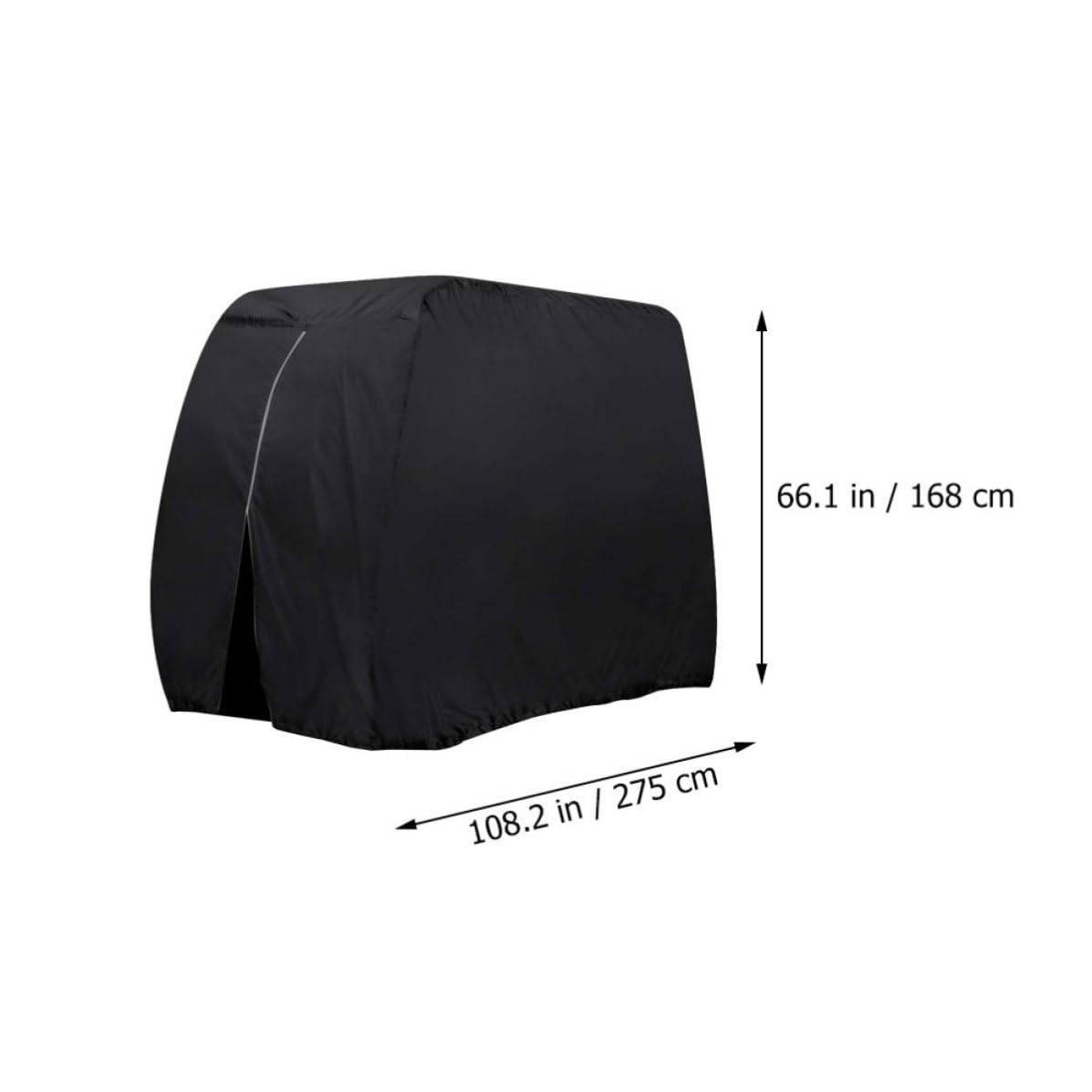 GLEAVI Copertura 275x122x168 e Pratica Golf Oxford per Carrello Nero Comoda, Protezione Contro Polvere e Sole Dimensioni Cm per Uso Esterno
