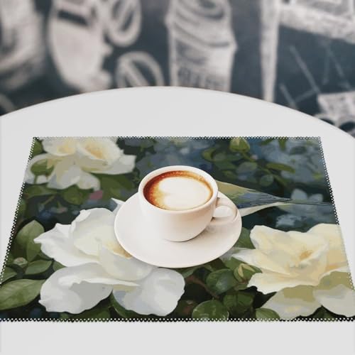 Sets de table de cuisine à fleurs pour protéger contre les taches - 8