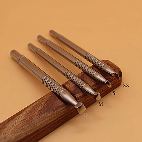 Leather Stamping Tool Carving Tools 304 Stainless Steel Professional Stamp Tools Leather Edge Punch DIY LeatherCrafts (Full Set (XS+S+M+L)) - Image 2