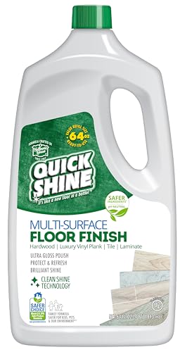 Quick Shine 64oz Multi-Surface Floor Finish | Cleaner & Polish for Hardwood, Laminate, LVT, Tile & Stone | Safe Clean Shine Technology
