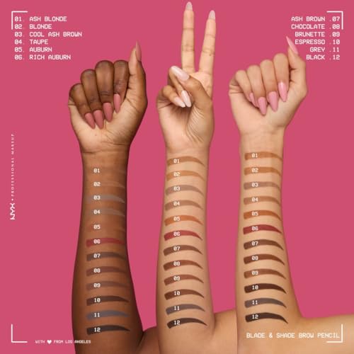 NYX Professional Makeup Blade & Shade matita per sopracciglia con spazzolino colore Espresso 0.06 g - 8