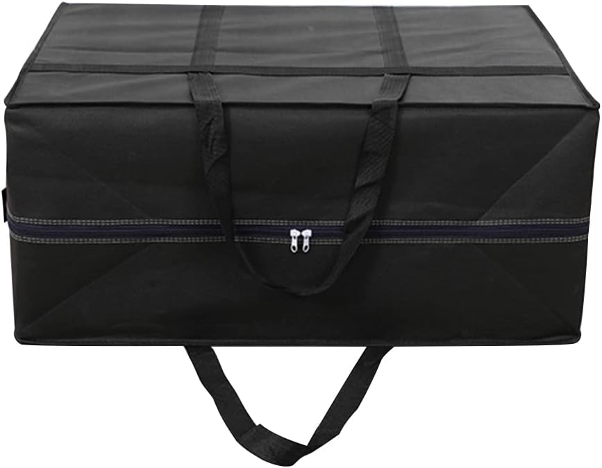 Black Large Waterproof Heavy Duty Nonwoven Handy Storage Bag with Zips Camping Moving