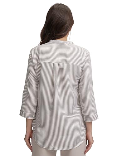 Image of Tokyo Talkies Women's Colorful Striped Shirt-Style Top | Colorful Accents with A Relaxed Yet Structured Fit for A Fresh Look | Tops for Woman | Women Tops | Stylish Top