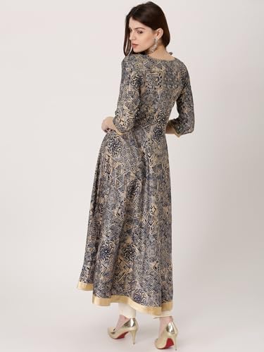 Libas Womens Printed Polyester Anarkali Kurta for Women