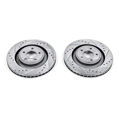 Image of PowerStop Evolution Front Brake Rotors for Chrysler 200 2013-14 |Dodge Avenger 2013-14 |Caliber 2008-09 - Drilled & Slotted Performance Disc Rotors Upgrade, AR83073XPR