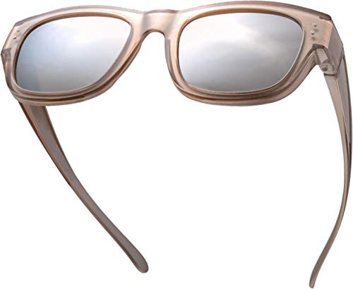 Image of The Fresh High Definition Polarized Wrap Around Shield Sunglasses for Glasses - Leather Eyeglasses Case