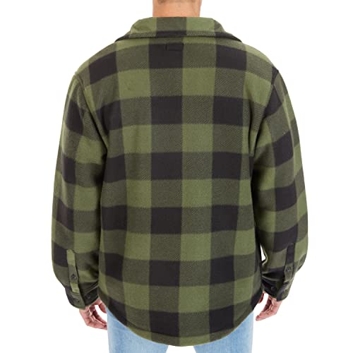 Image of Smith's Workwear Men's Sherpa-lined Plaid Fleece Shirt Jacket